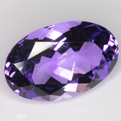 Faceted Hydrothermal Amethyst Oval Gemstone