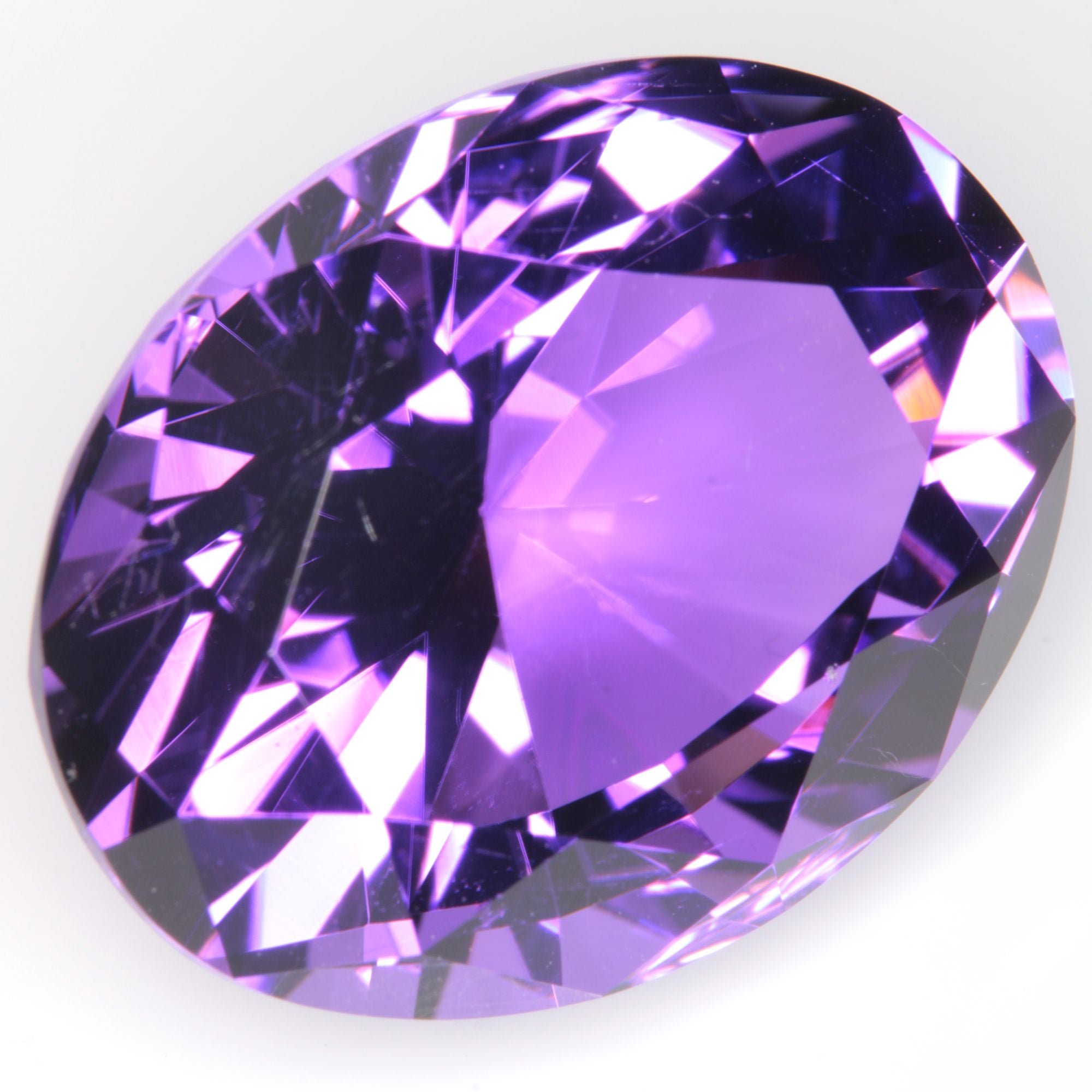 Faceted Hydrothermal Amethyst Oval Gemstone