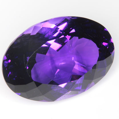 Faceted Hydrothermal Amethyst Oval (strong zoning) Gemstone