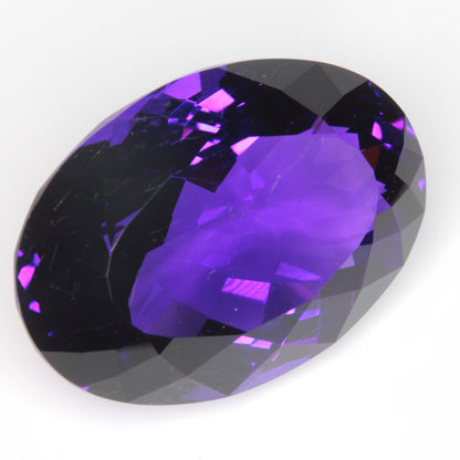 Faceted Hydrothermal Amethyst Oval Gemstone