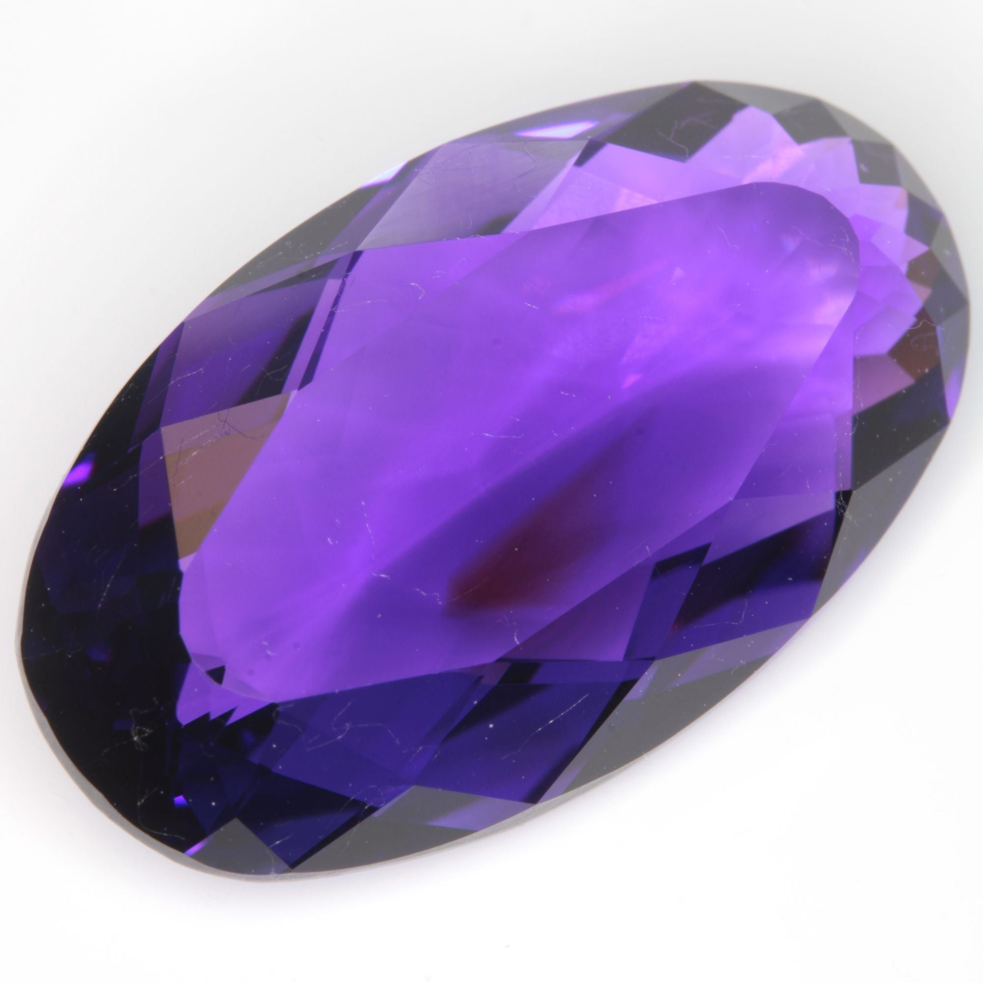 Faceted Hydrothermal Amethyst Oval Gemstone