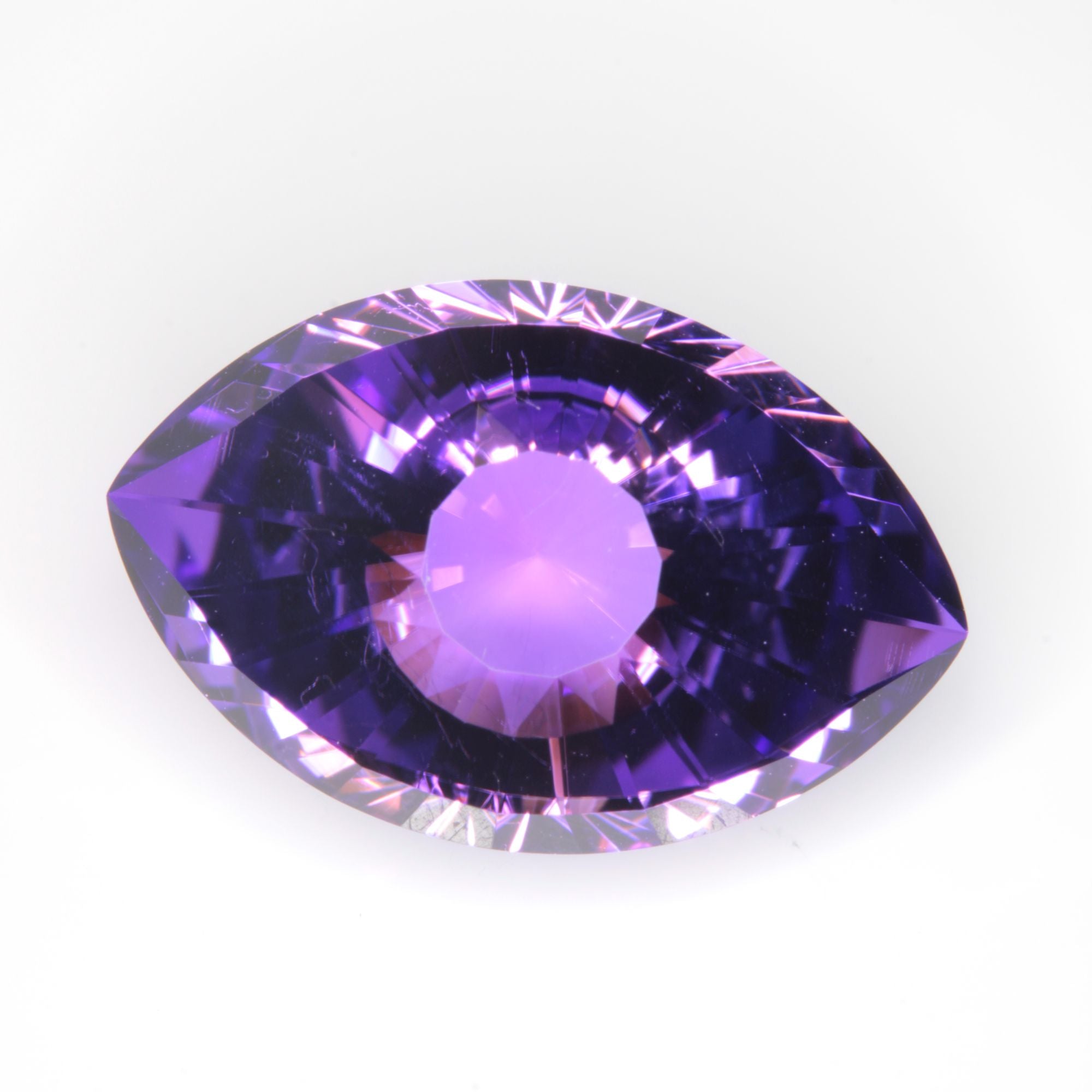 Faceted Hydrothermal Amethyst Eye Gemstone