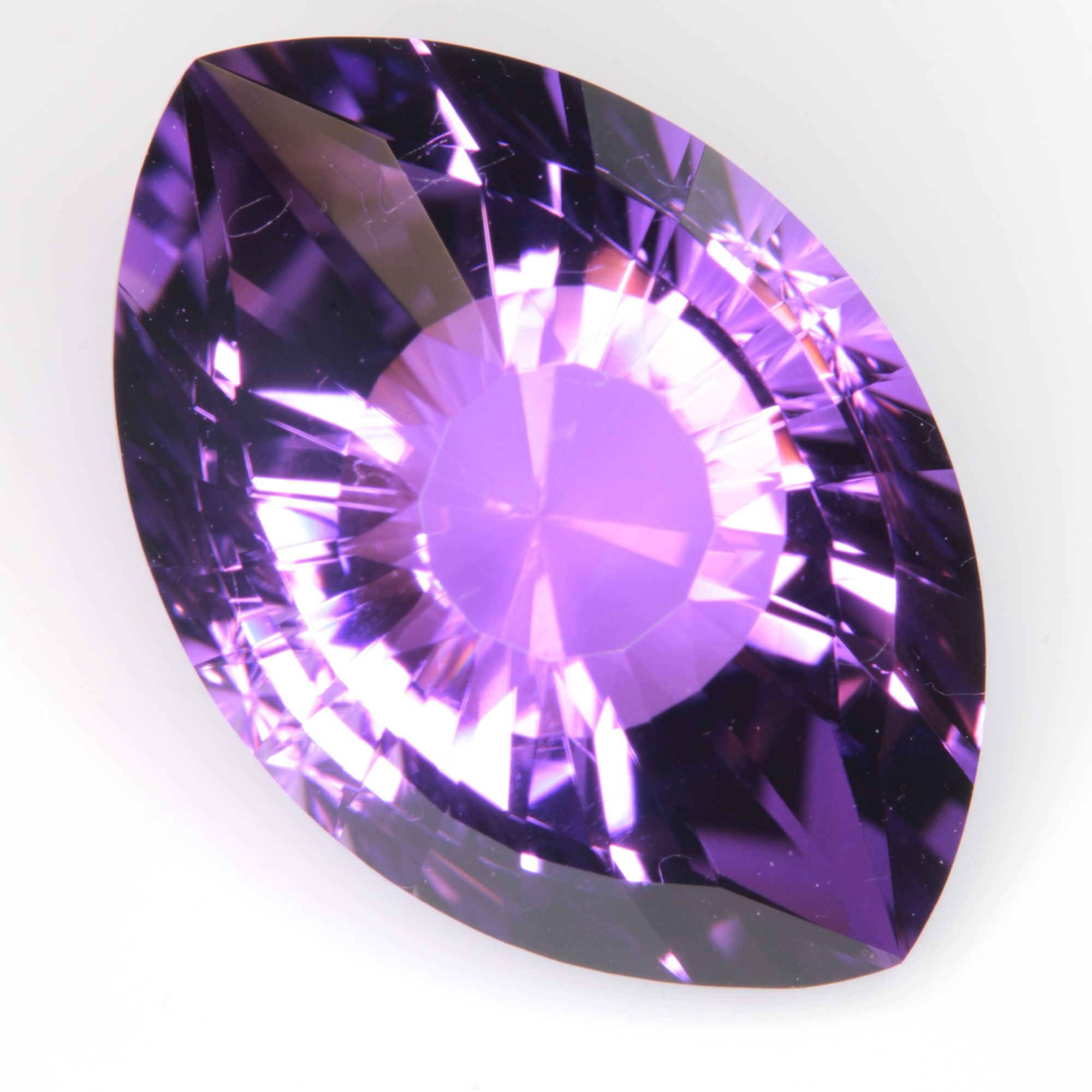 Faceted Hydrothermal Amethyst Eye Gemstone