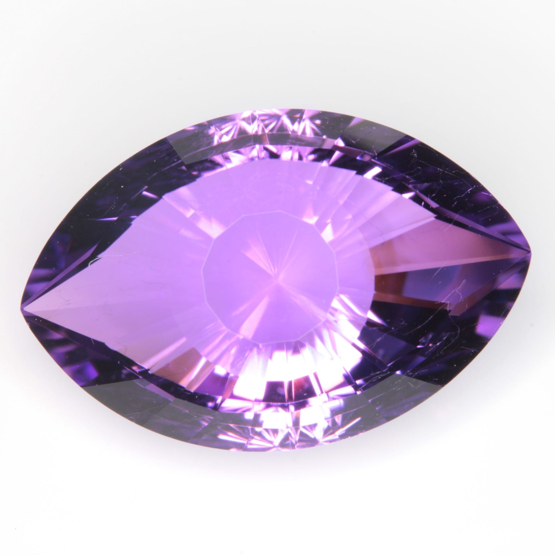 Faceted Hydrothermal Amethyst Eye Gemstone