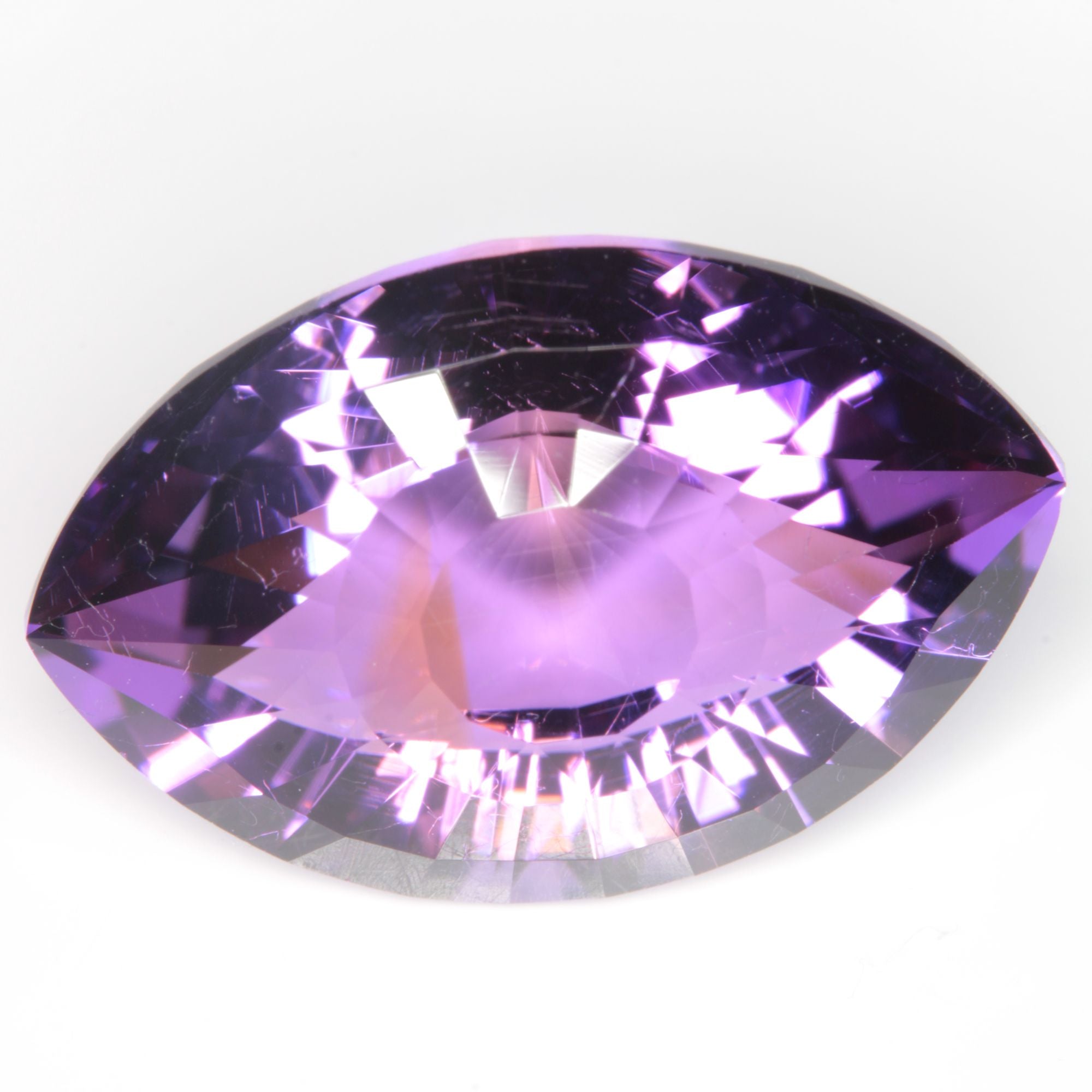 Faceted Hydrothermal Amethyst Ametrine Eye Gemstone