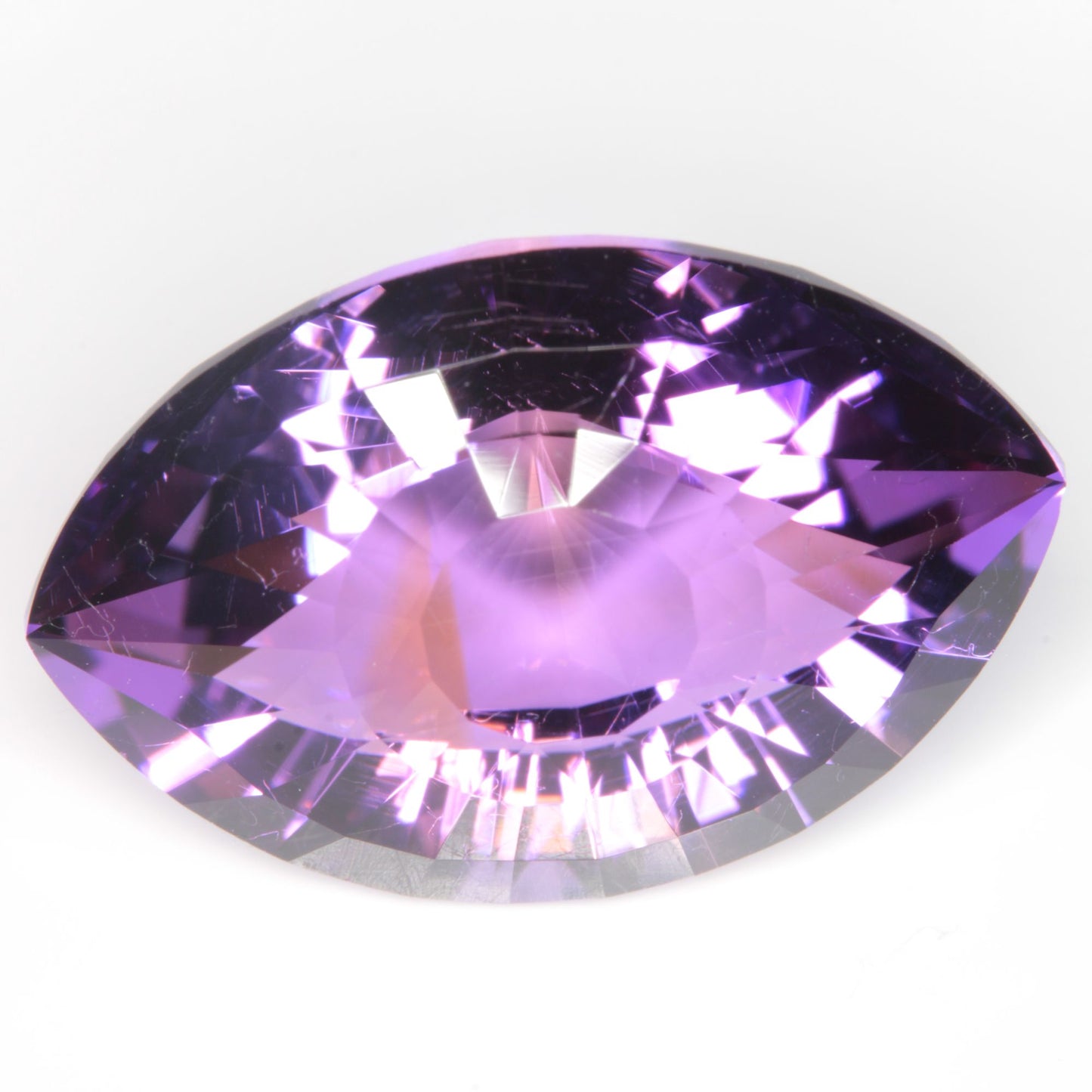Faceted Hydrothermal Amethyst Ametrine Eye Gemstone
