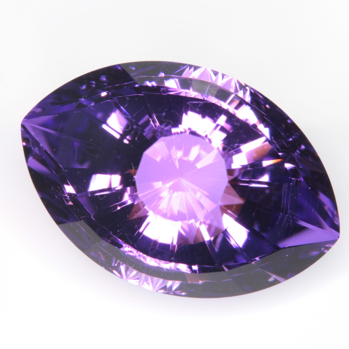 Faceted Hydrothermal Amethyst Eye Gemstone