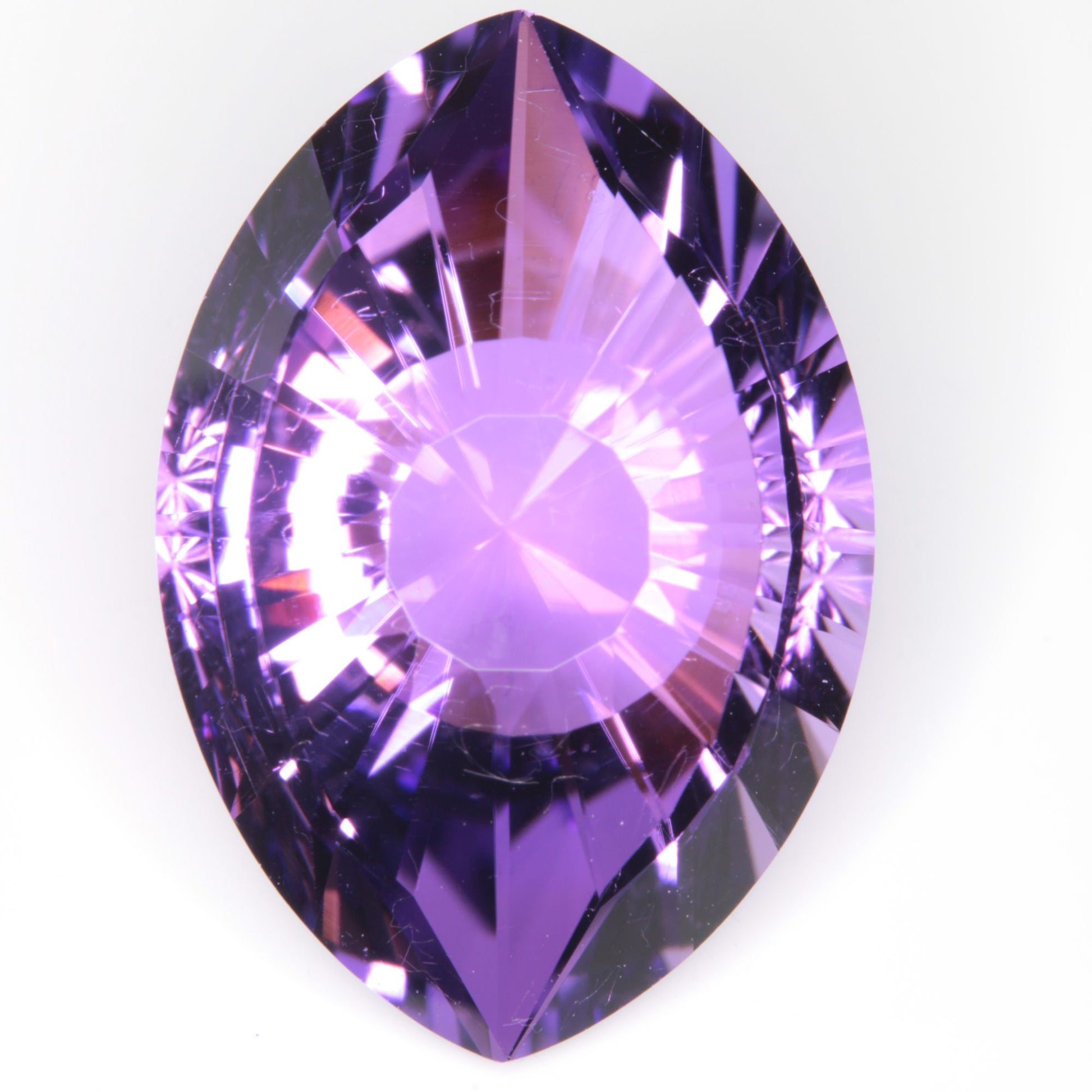 Faceted Hydrothermal Amethyst Eye Gemstone