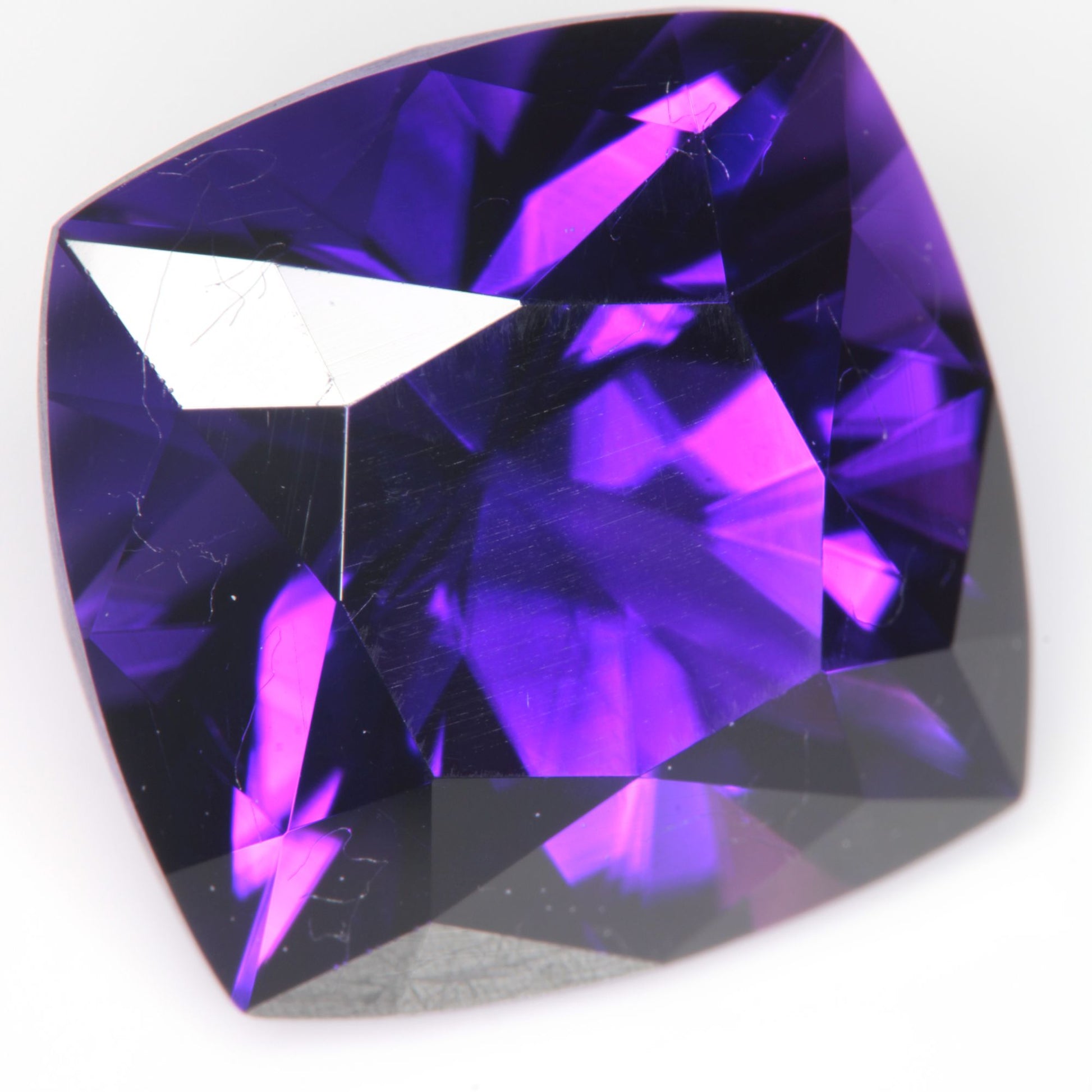 Faceted Hydrothermal Amethyst Cushion Gemstone
