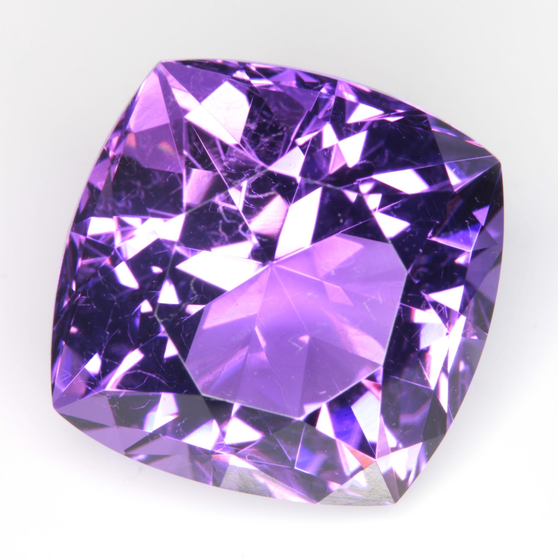 Faceted Hydrothermal Amethyst Cushion Gemstone