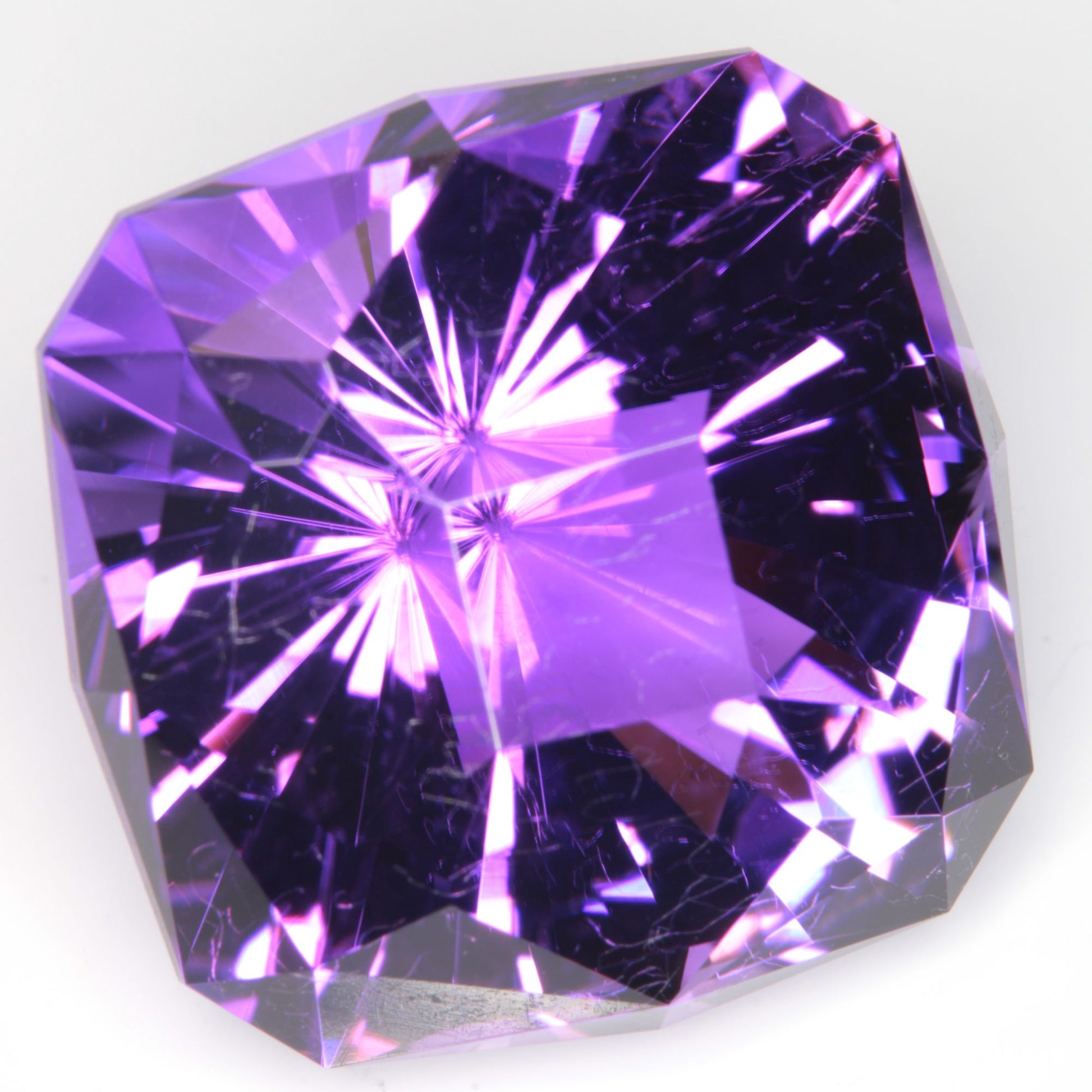 Faceted Hydrothermal Amethyst Cushion Gemstone