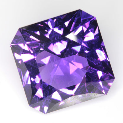 Faceted Hydrothermal Amethyst Square Gemstone