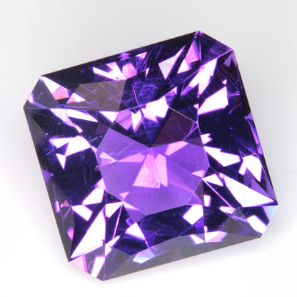 Faceted Hydrothermal Amethyst Square Gemstone