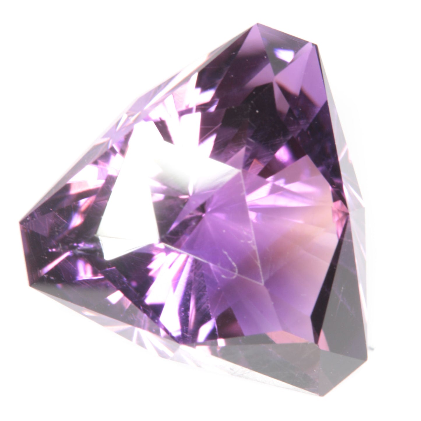 Faceted Hydrothermal Amethyst Ametrine Trillion Gemstone