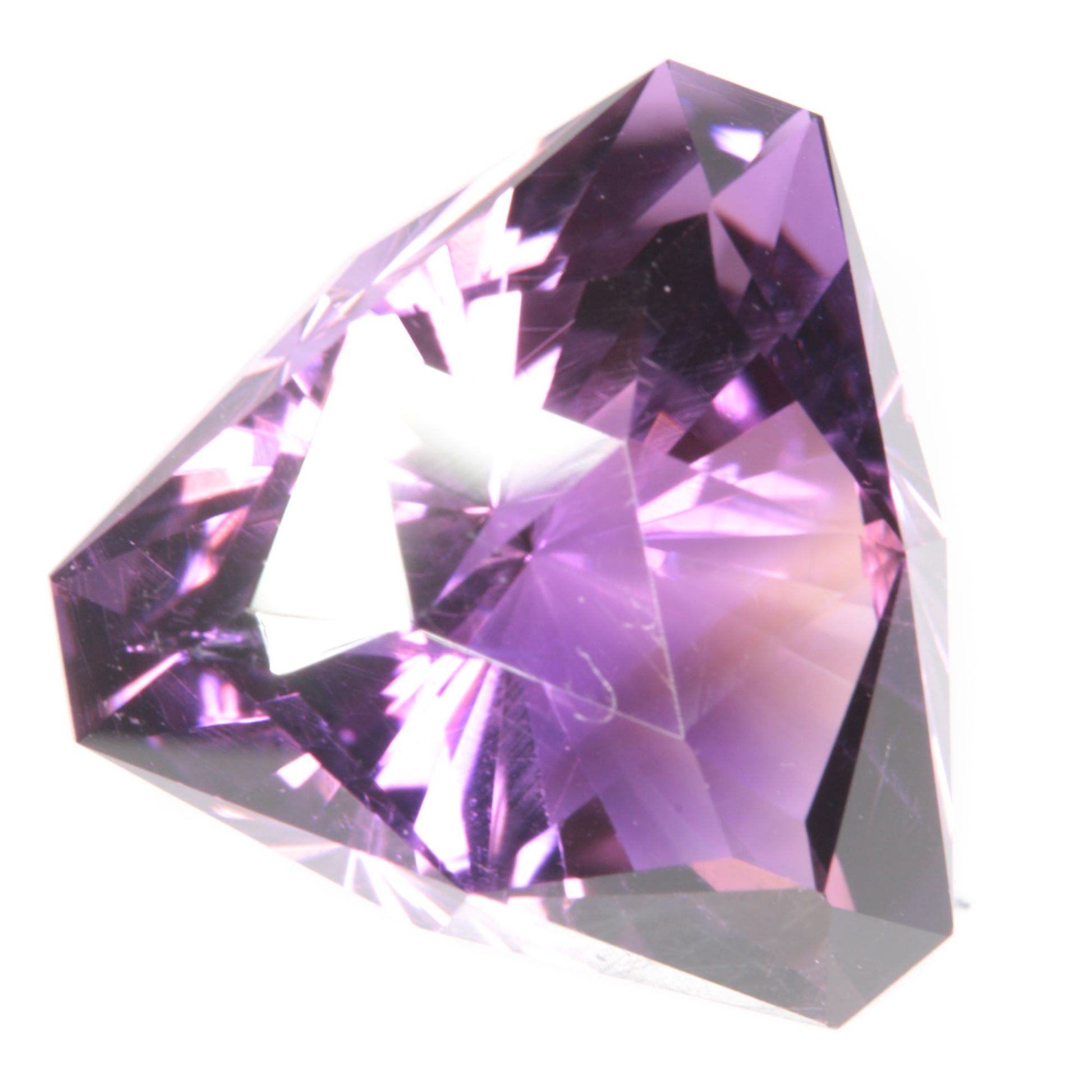 Faceted Hydrothermal Amethyst Ametrine Trillion Gemstone