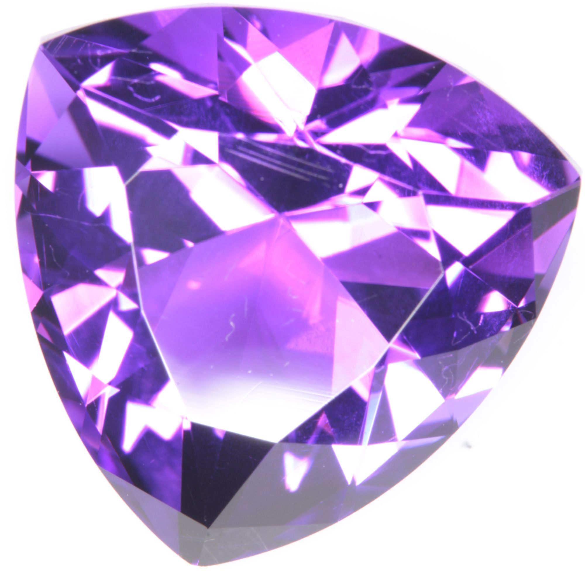Faceted Hydrothermal Amethyst Trillion Gemstone