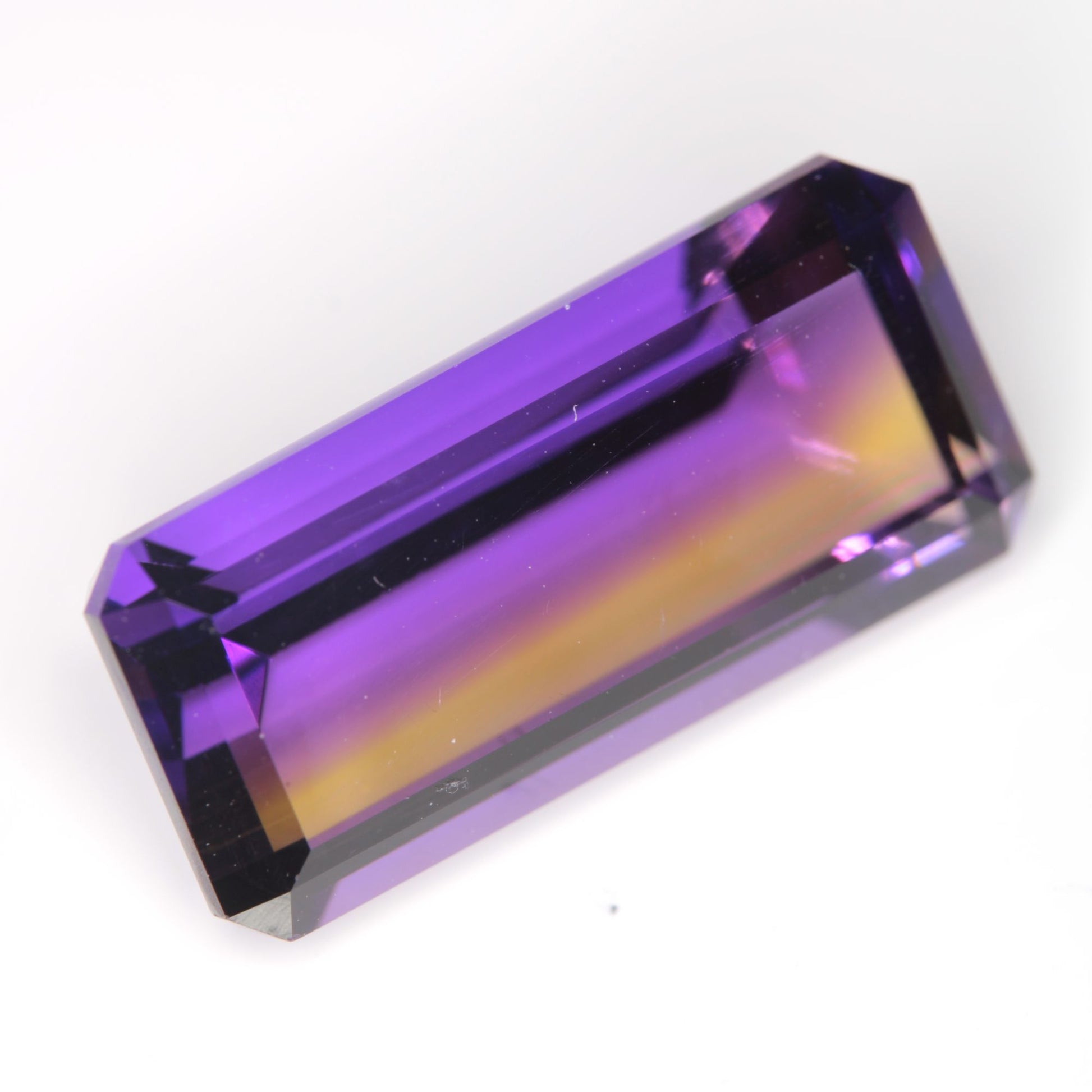 Faceted Hydrothermal Amethyst Ametrine Long Bar Gemstone