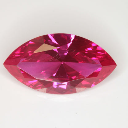 Faceted Flame Fusion Ruby Marquise Gemstone