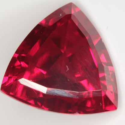 Faceted Flame Fusion Ruby Trillion Gemstone