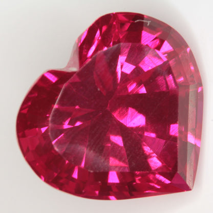 Faceted Flame Fusion Ruby Heart Gemstone