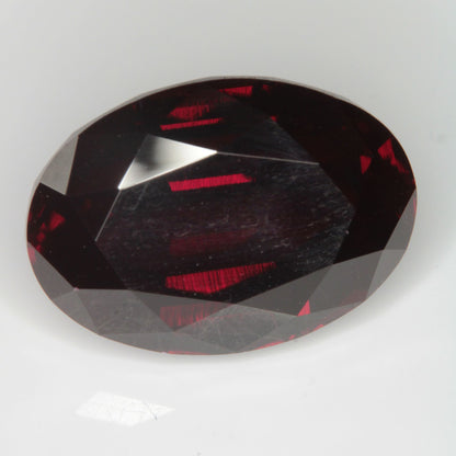 Faceted Flame Fusion Ruby Oval Gemstone