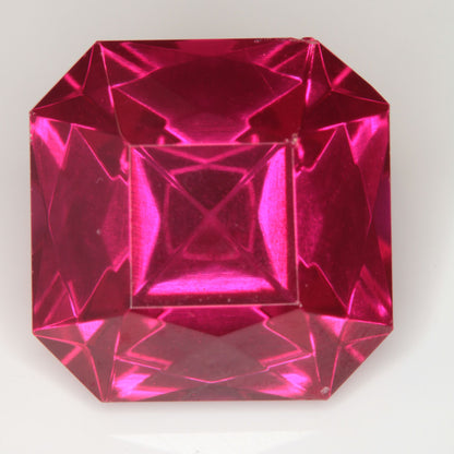 Faceted Flame Fusion Ruby Clipped Square Gemstone