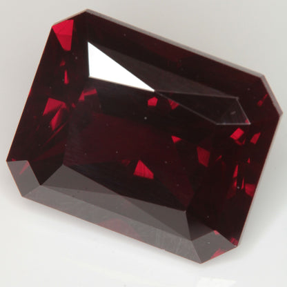 Faceted Flame Fusion Ruby Rectangle Gemstone