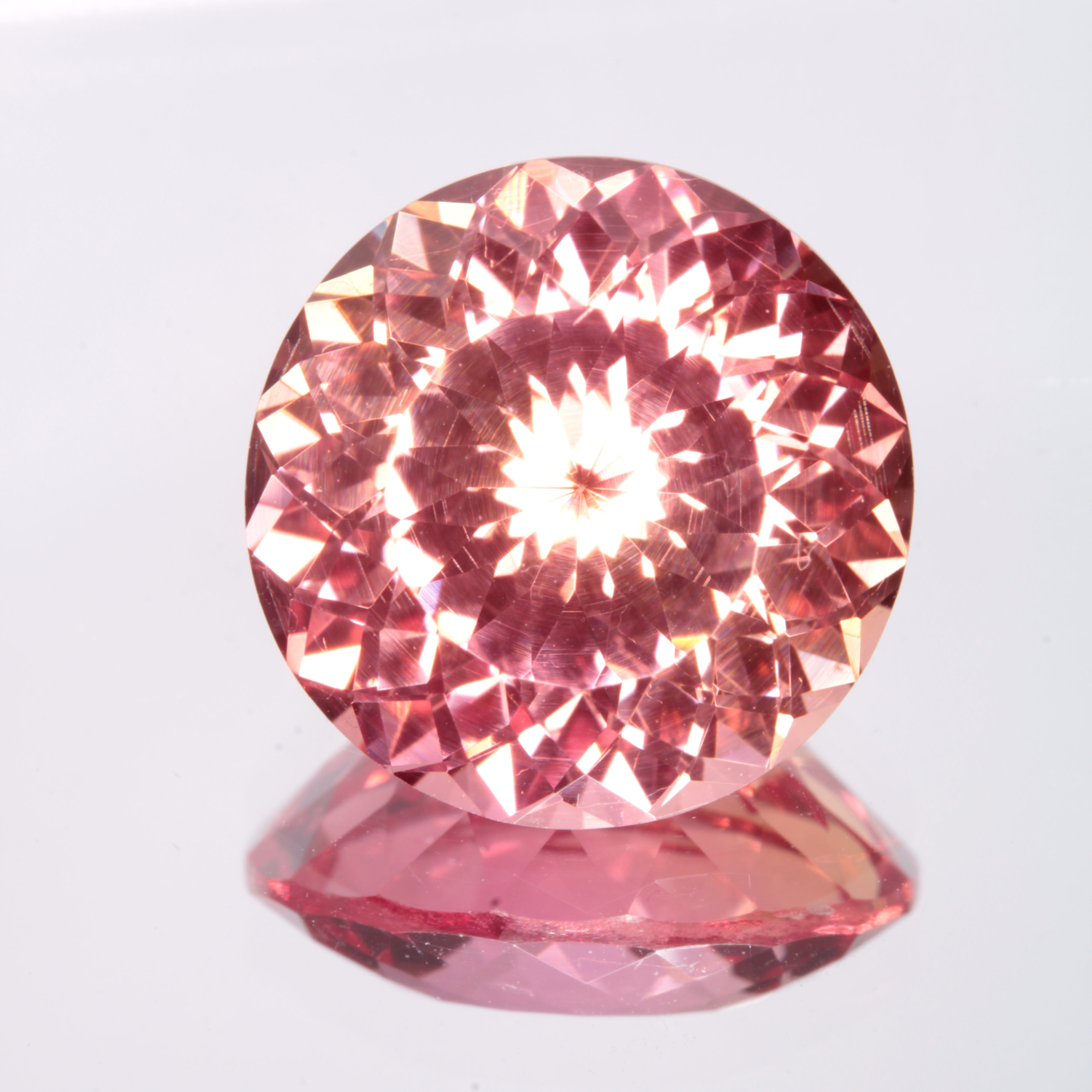 Faceted Orange Round Fancy Sapphire Gem