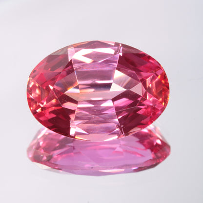 Faceted Orange-Pink Oval Fancy Sapphire Gem