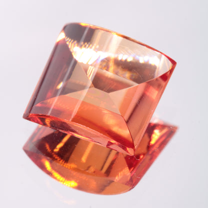 Faceted Orange Rounded Square Fancy Sapphire Gem