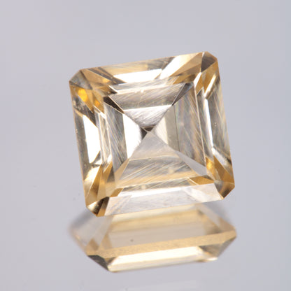 Faceted Yellow Square Fancy Sapphire Gem
