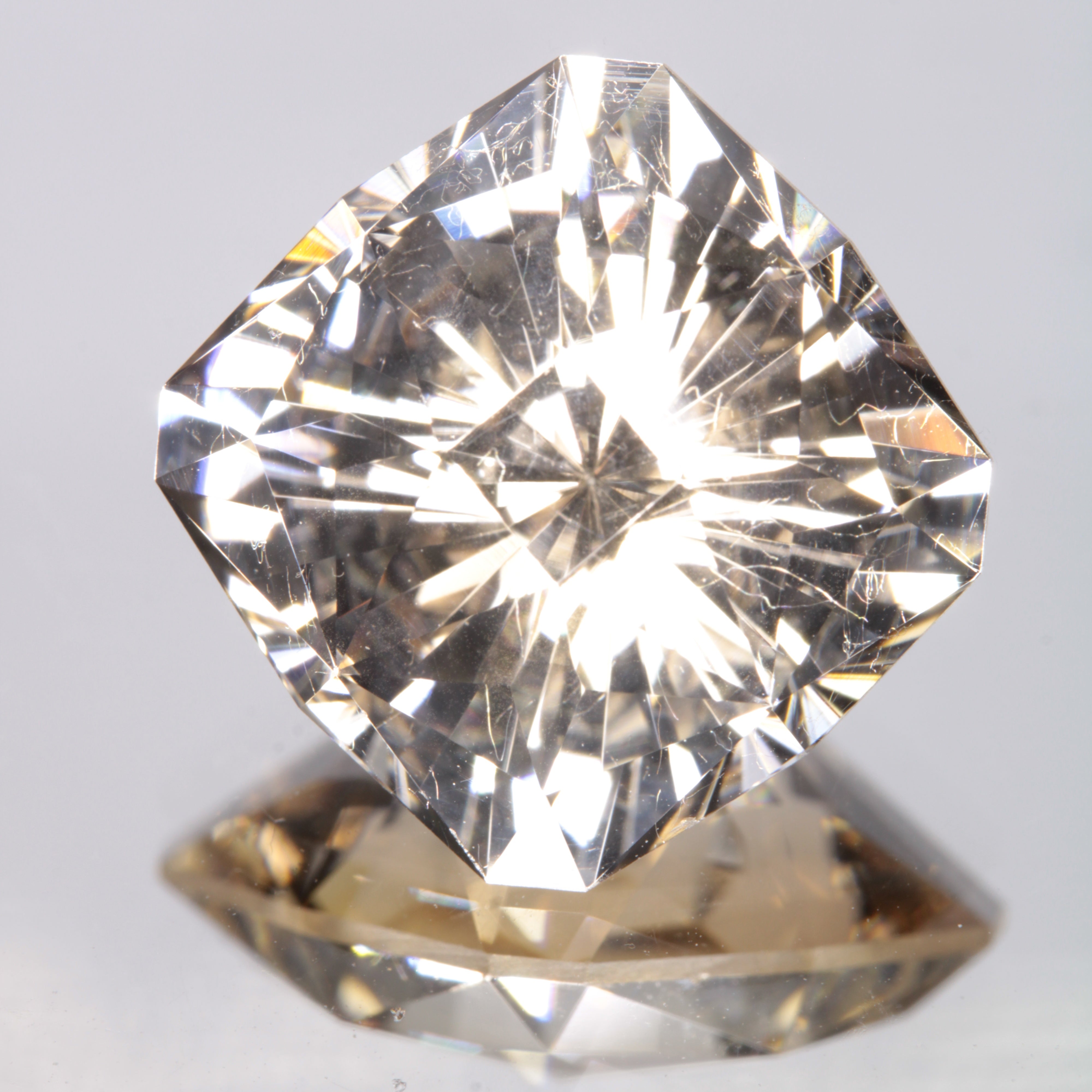 Faceted Light Yellow Cushion Fancy Sapphire Gem