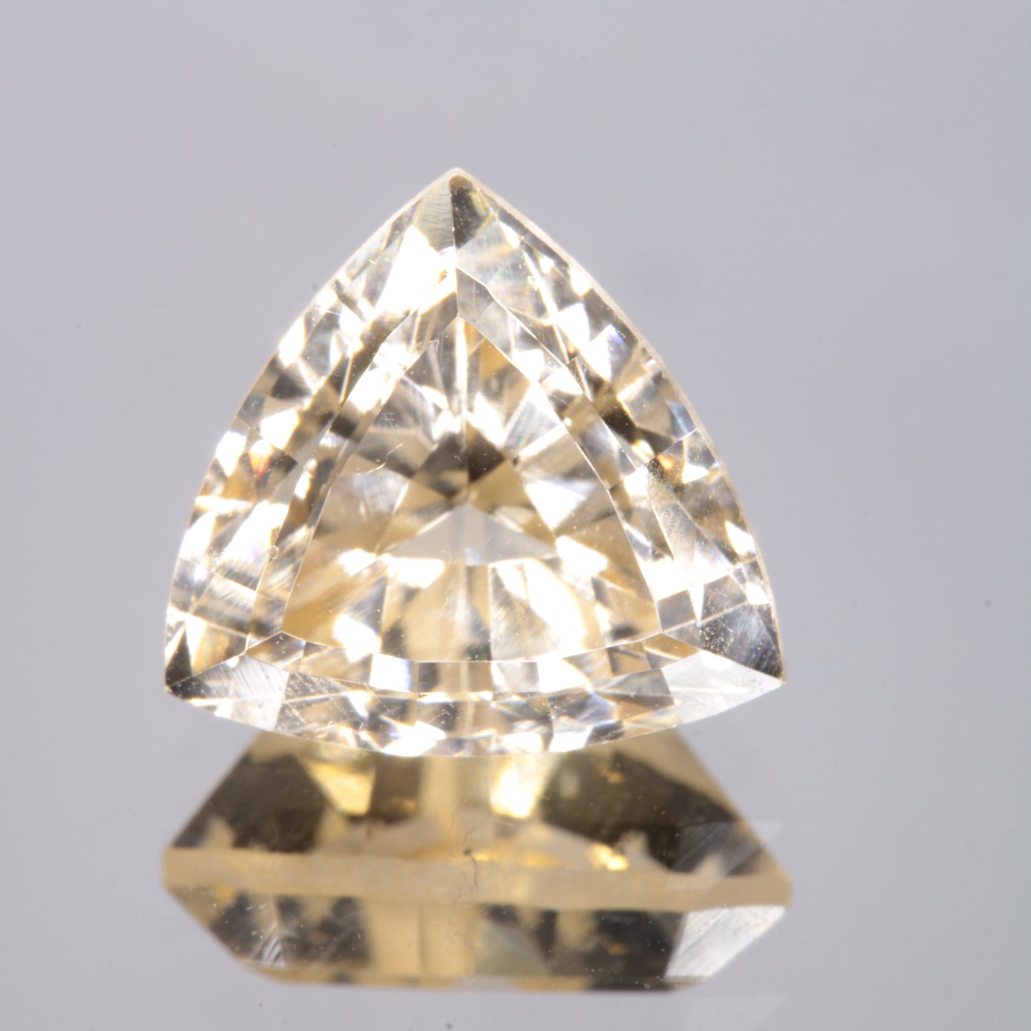 Faceted Yellow Trillion Fancy Sapphire Gem