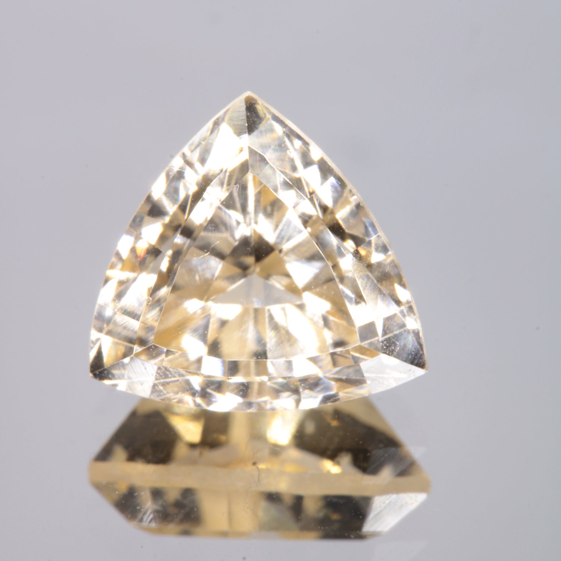 Faceted Yellow Trillion Fancy Sapphire Gem