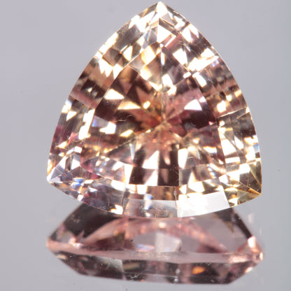 Faceted Light Orange Trillion Fancy Sapphire Gem