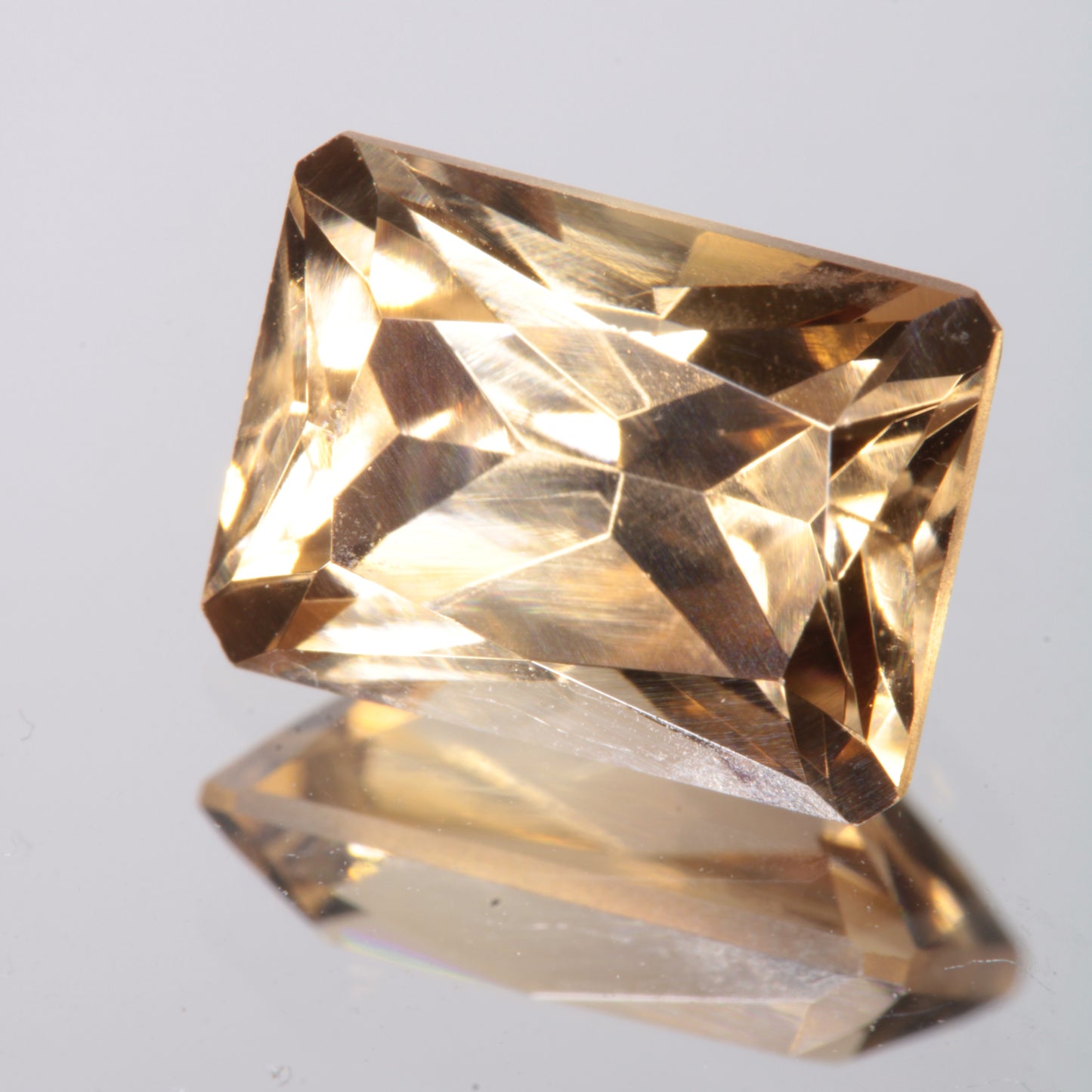 Faceted Golden Rectangle Fancy Sapphire Gem