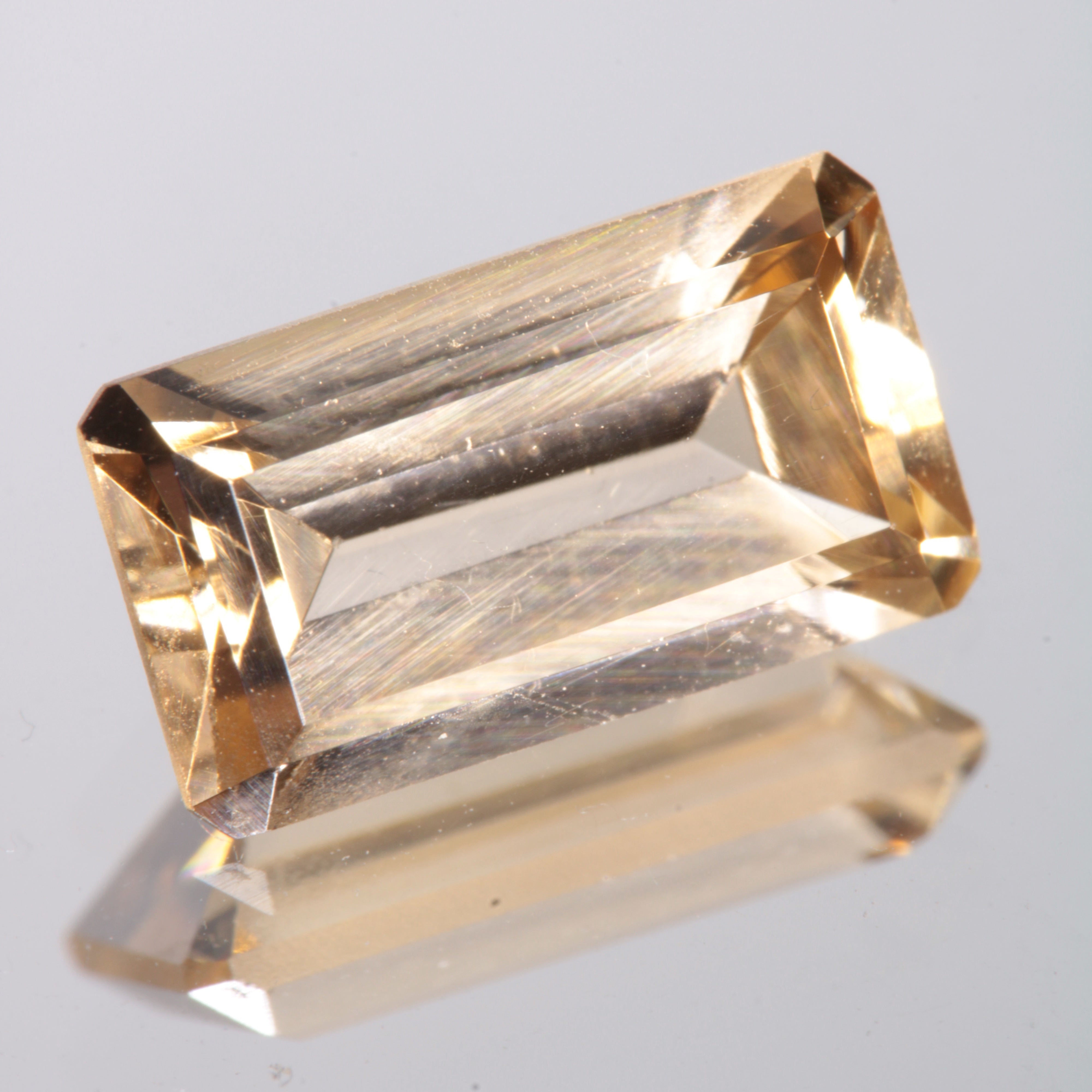 Faceted Golden Rectangle Fancy Sapphire Gem