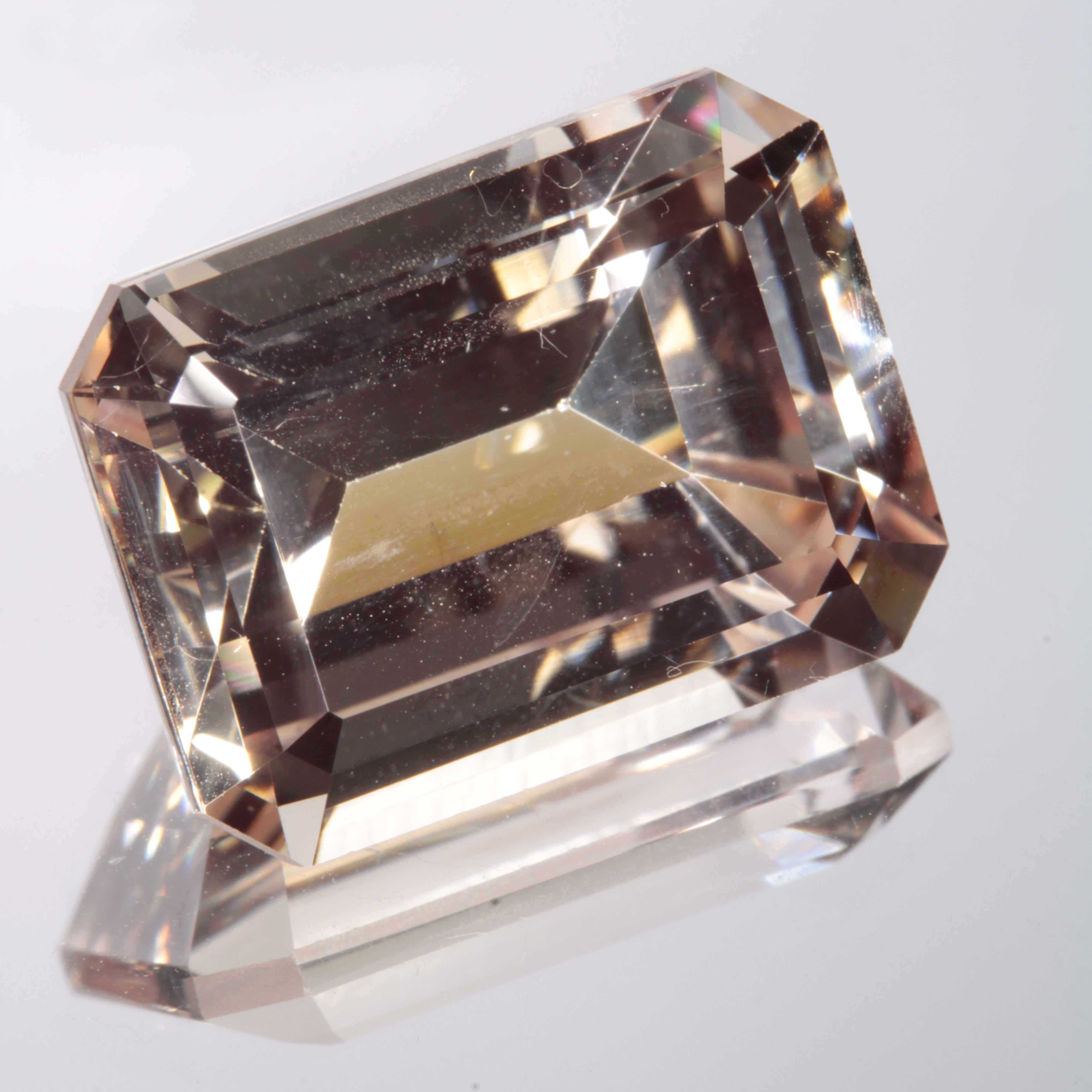 Faceted Light Yellow Rectangle Cushion Fancy Sapphire Gem