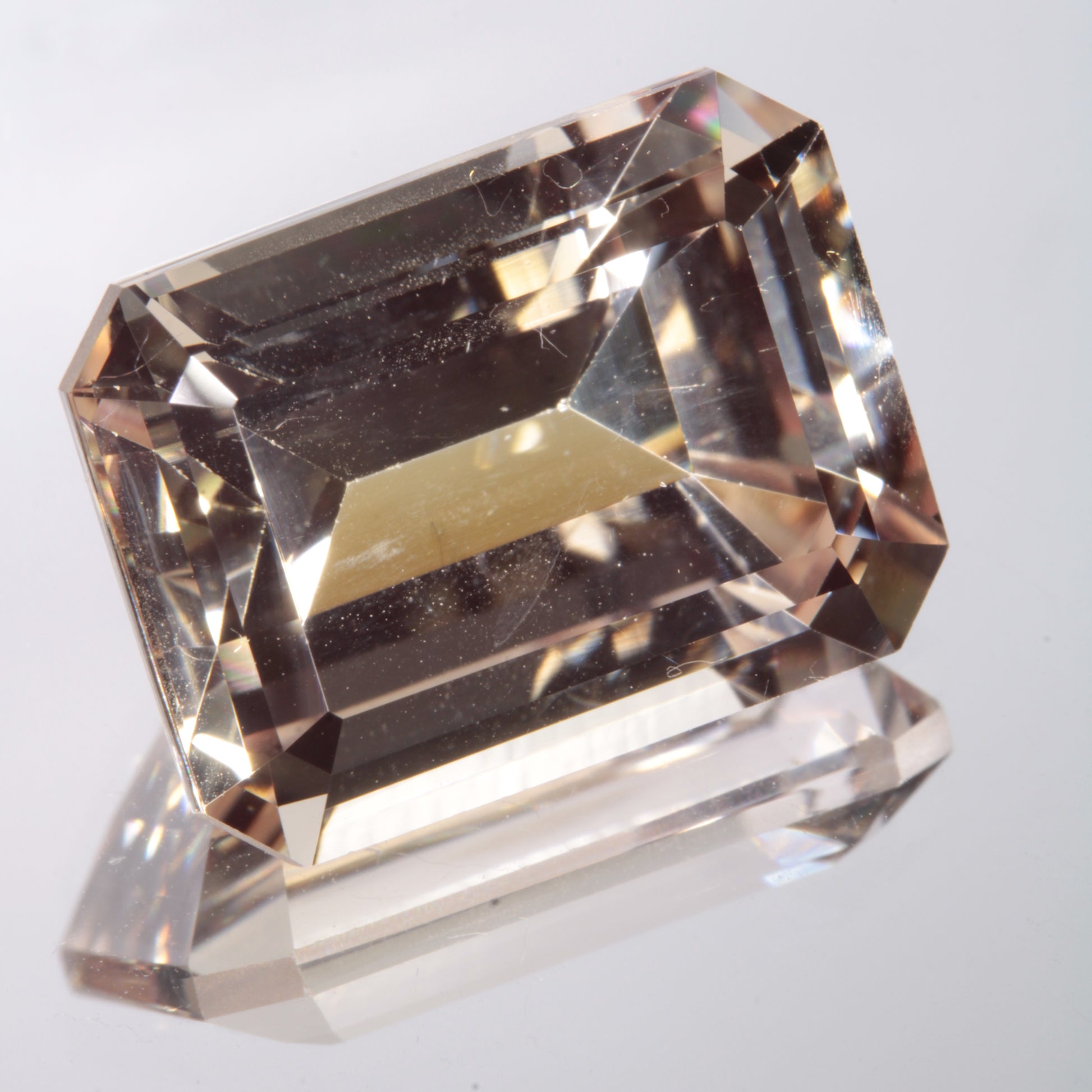 Faceted Light Yellow Rectangle Cushion Fancy Sapphire Gem