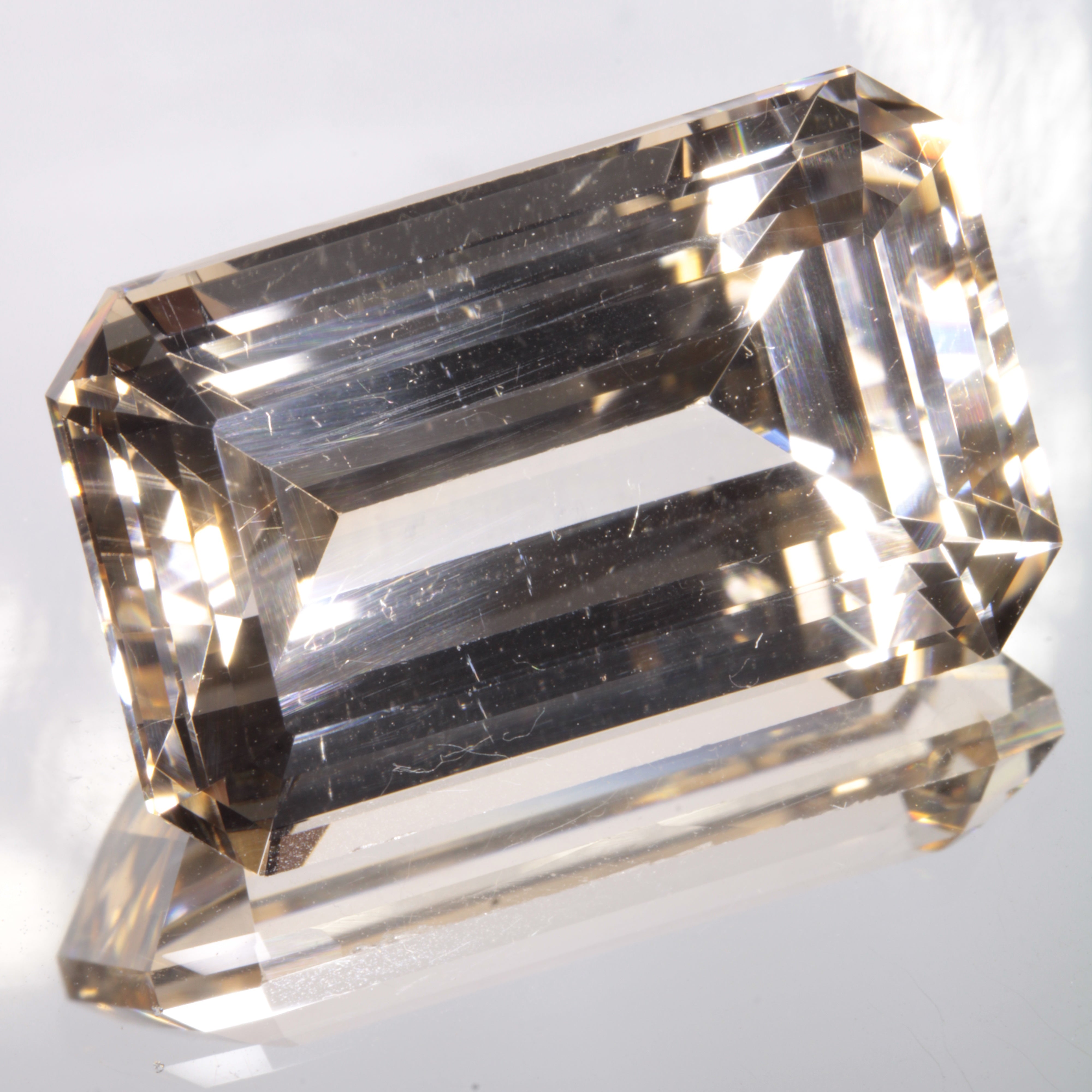 Faceted Light Yellow Rectangle Cushion Fancy Sapphire Gem