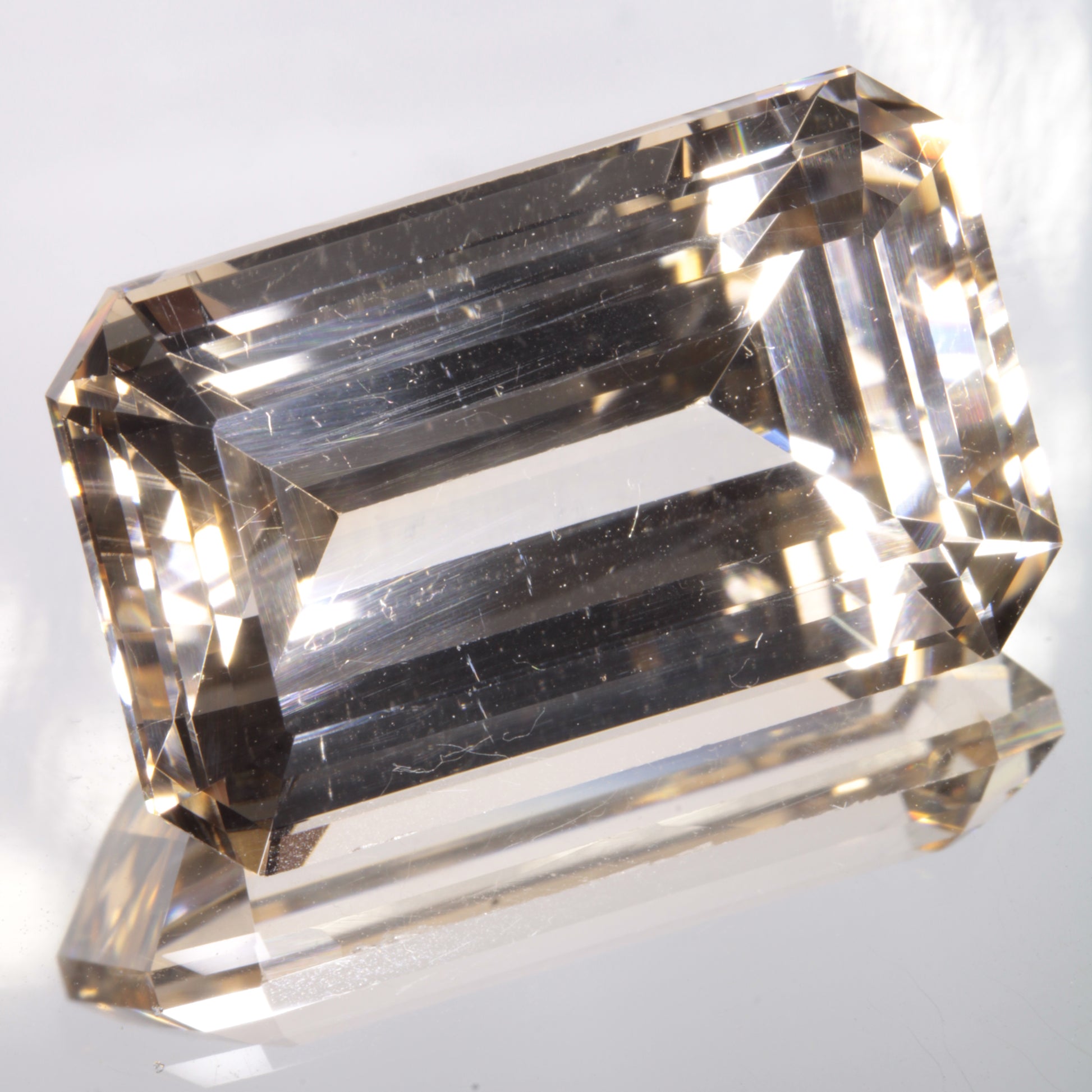 Faceted Light Yellow Rectangle Cushion Fancy Sapphire Gem
