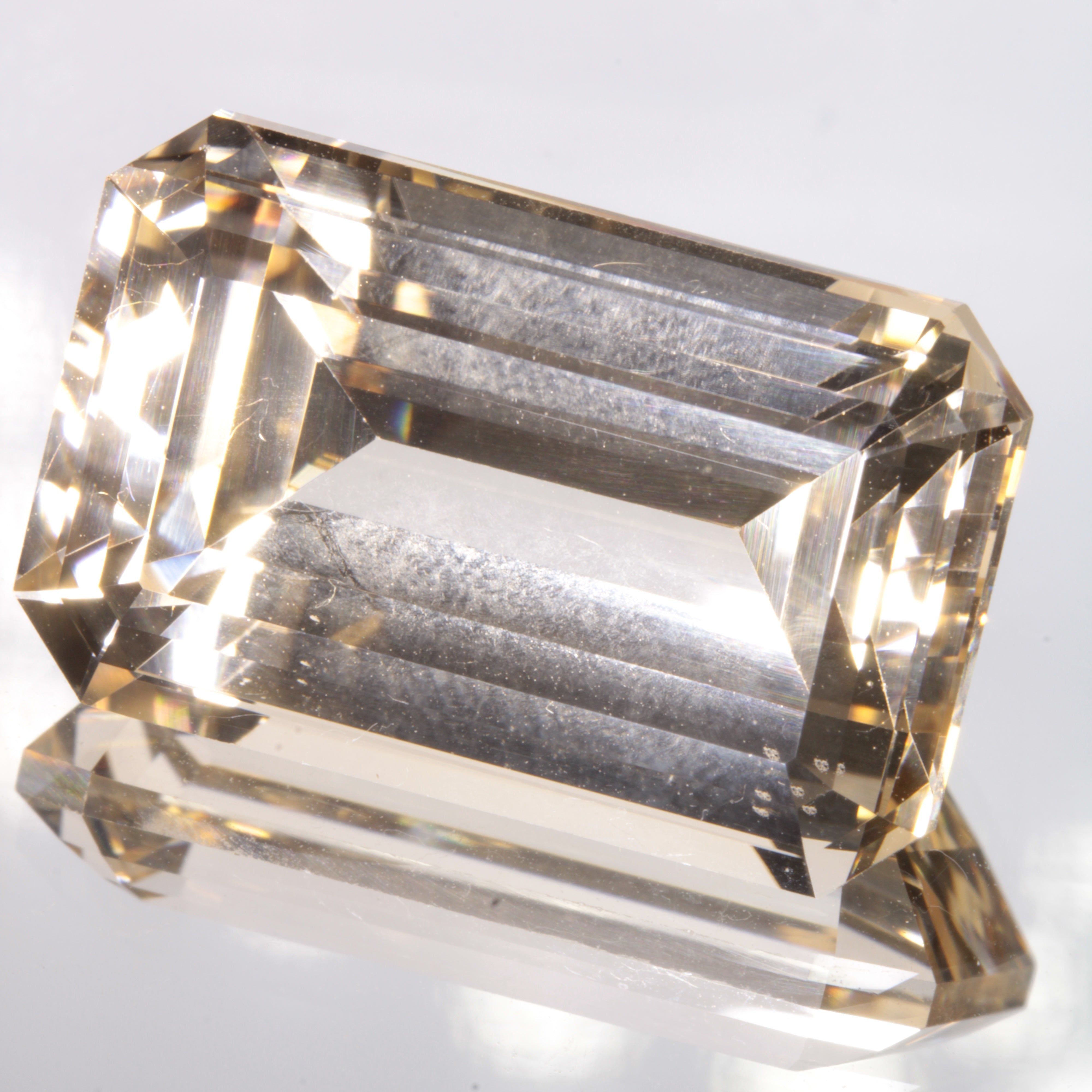 Faceted Light Yellow Rectangle Cushion Fancy Sapphire Gem