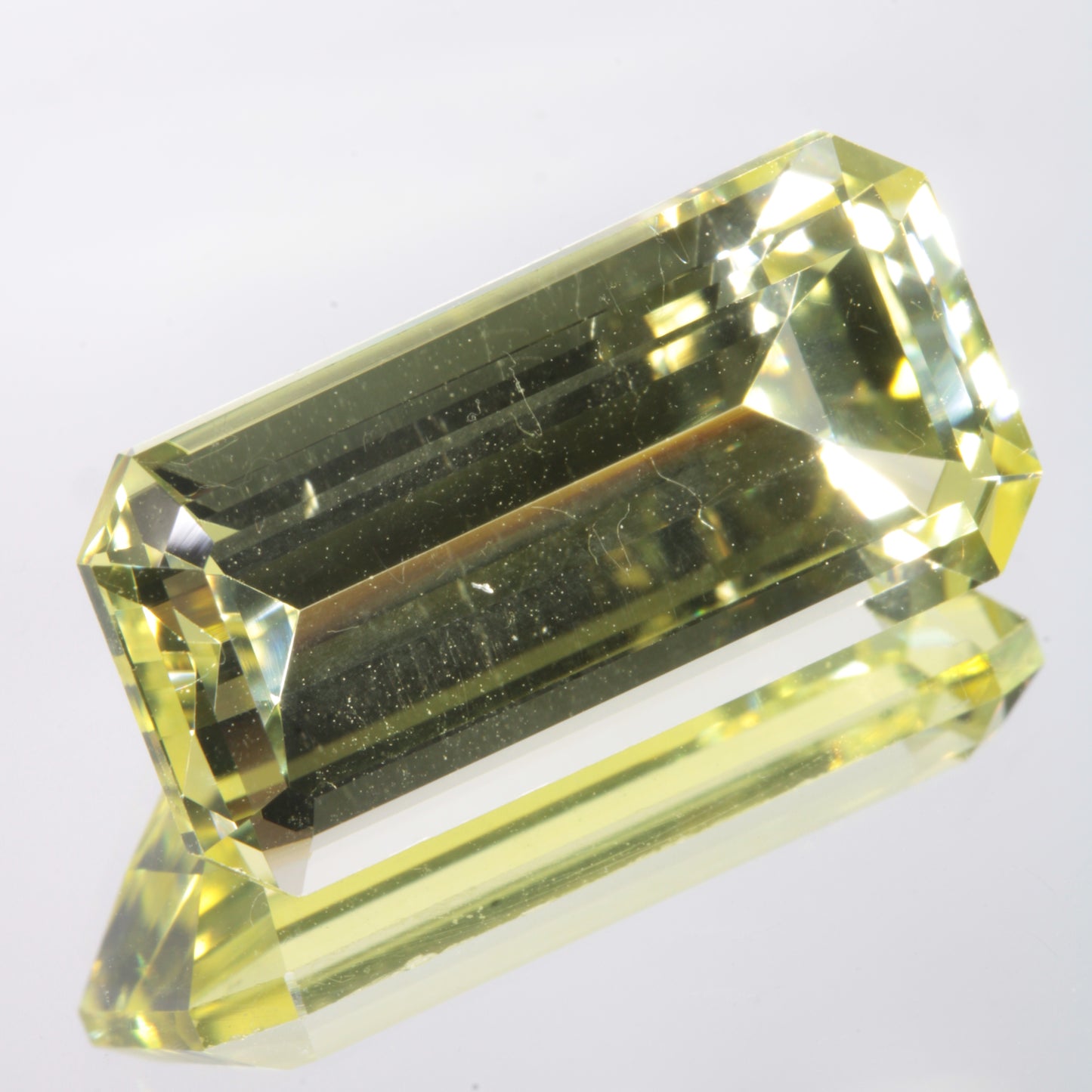 Faceted Lemon Yellow Rectangle Cushion Fancy Sapphire Gem