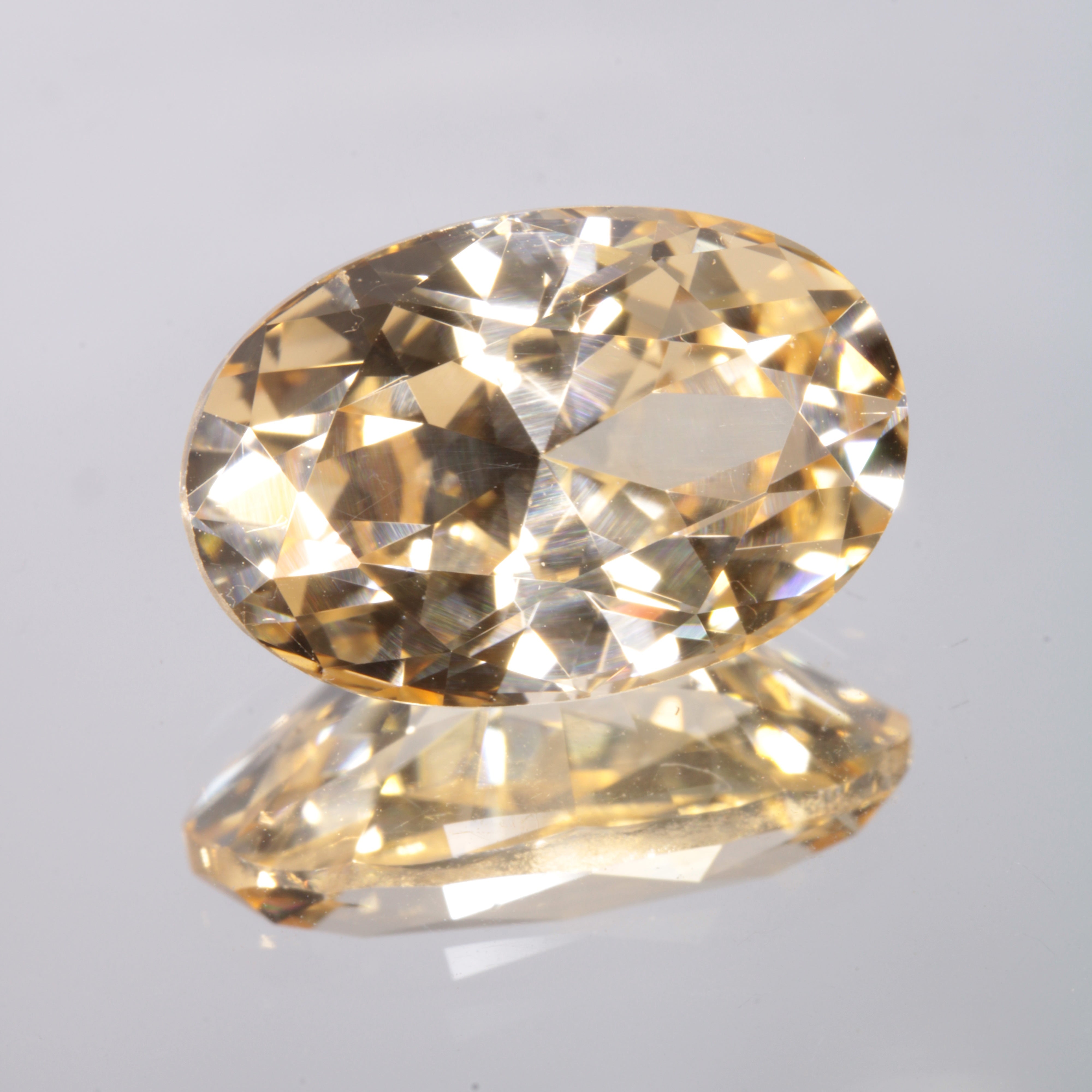 Faceted Light Yellow Oval Fancy Sapphire Gem