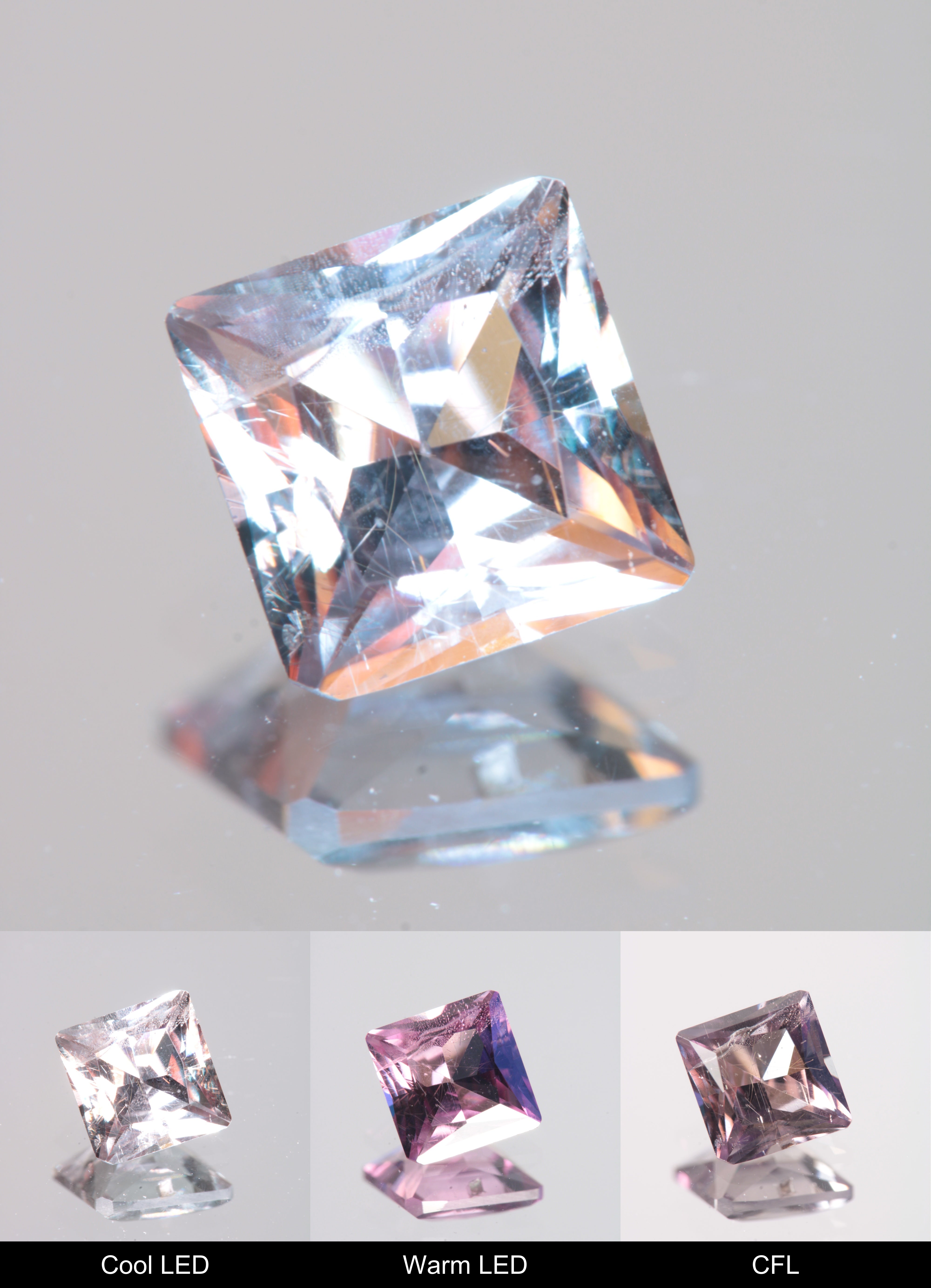 Faceted Smoky Square (chipped) Fancy Sapphire Gem