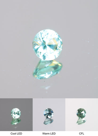Faceted Green Round Fancy Sapphire Gem