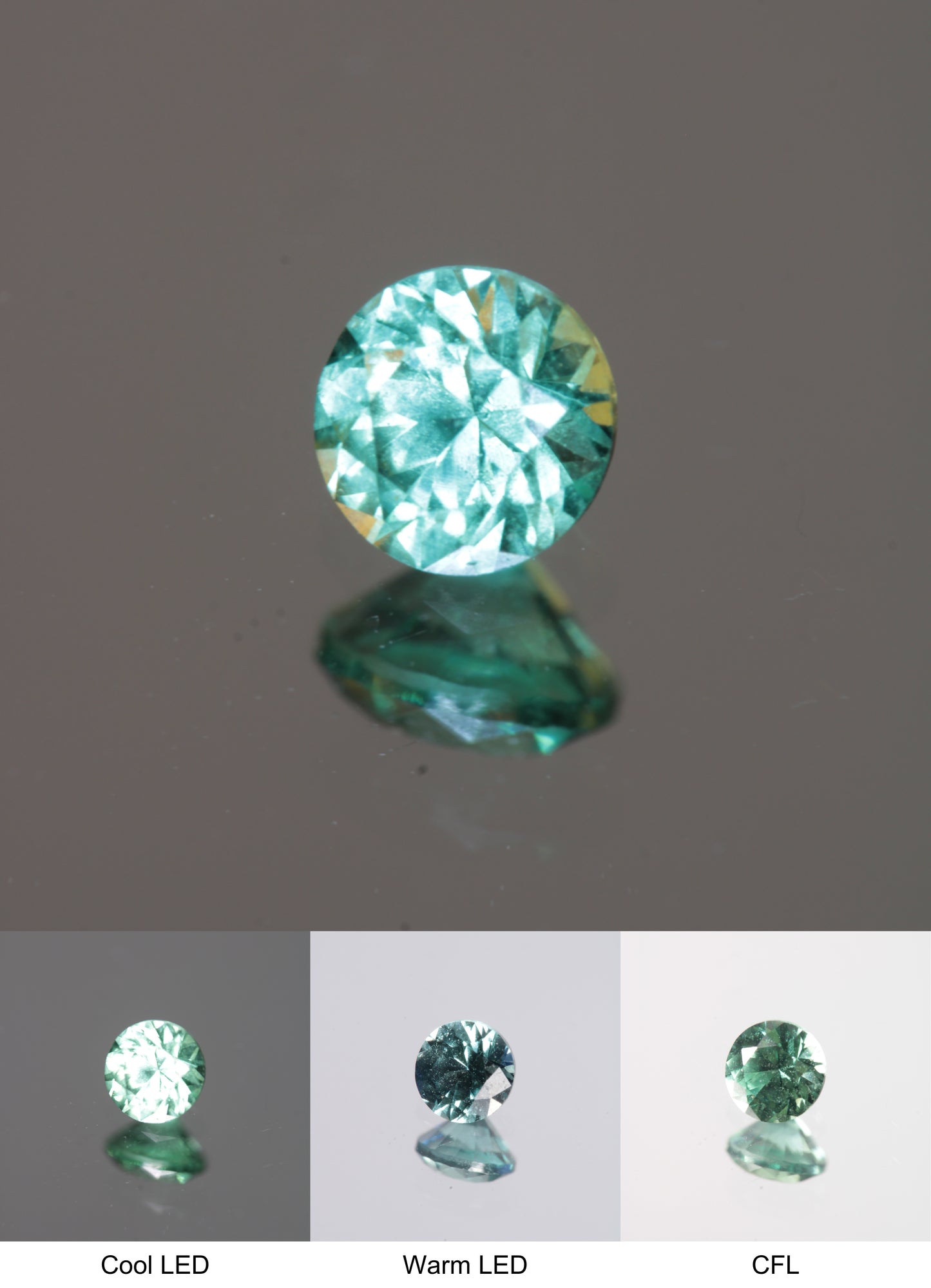 Faceted Dark Green Round Fancy Sapphire Gem