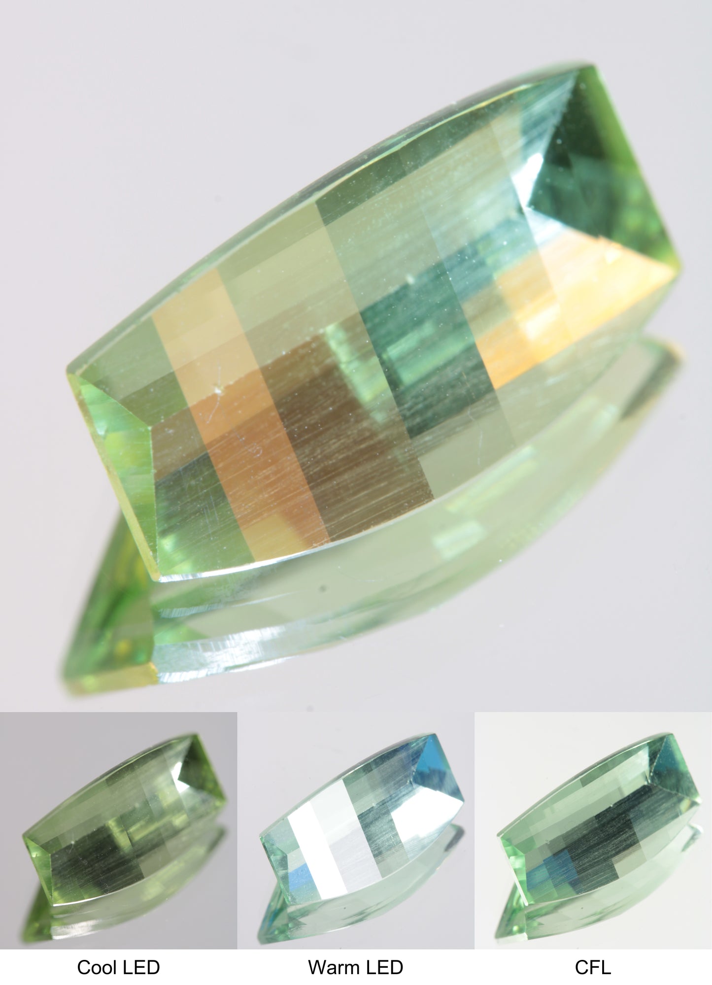 Faceted Green Barred Arch Fancy Sapphire Gem