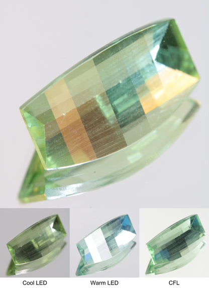 Faceted Green Barred Arch Fancy Sapphire Gem