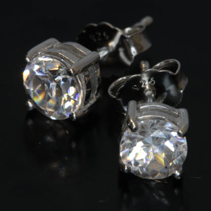 Two Stud Earrings faceted from TGG in sterling silver